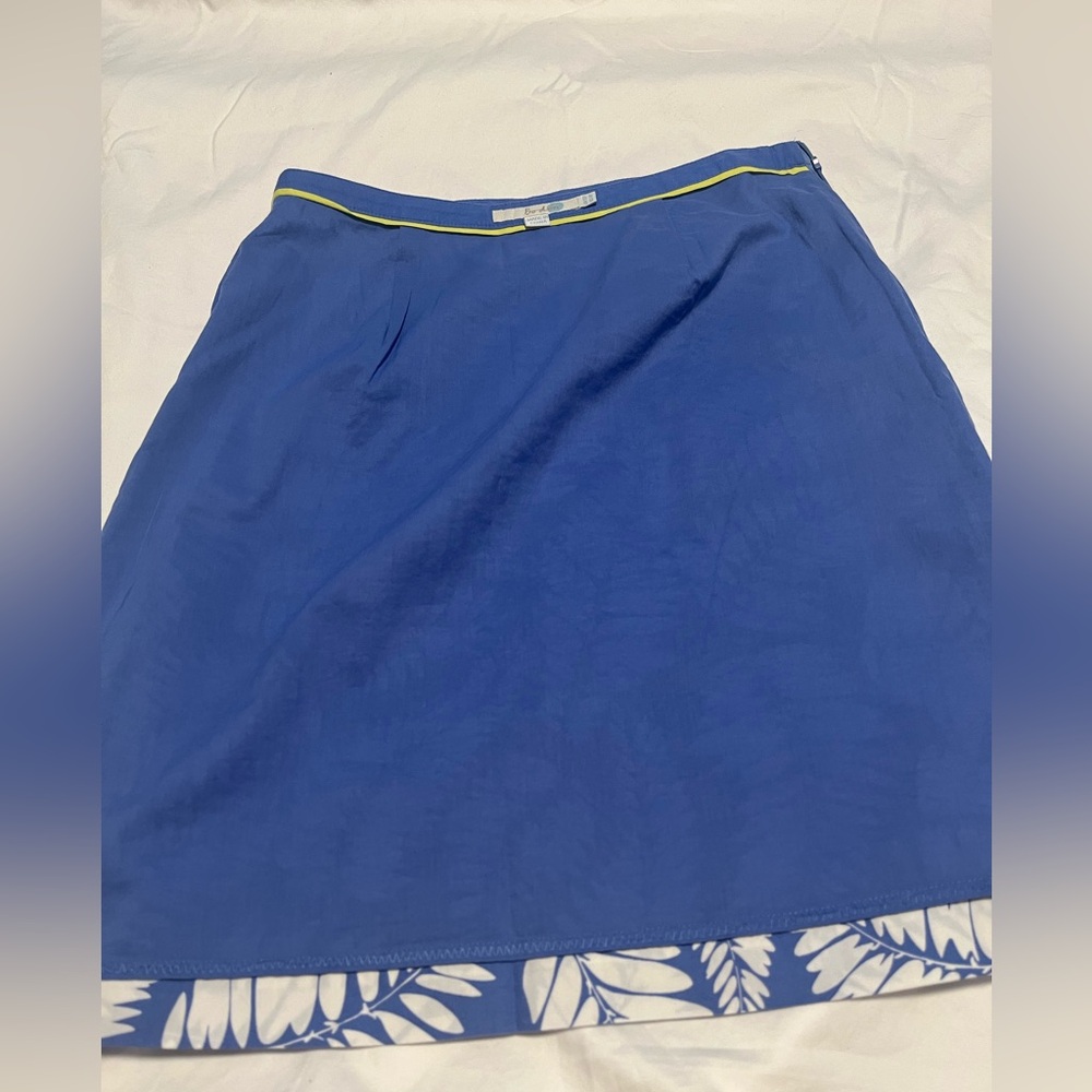 BODEN Women’s Blue Purple & White Leaf Print 100%Cotton A-Line Skirt Size US 6P - Picture 7 of 11